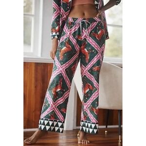 Anthropologie Corinne Lent Tigress Flannel Pajama Sleep Pants M Tiger PJ Comfy